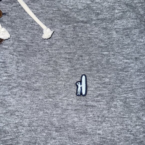 Mens Johnnie-O Hoodie Henley Pullover Heather Gray Size XLarge - Picture 2 of 8